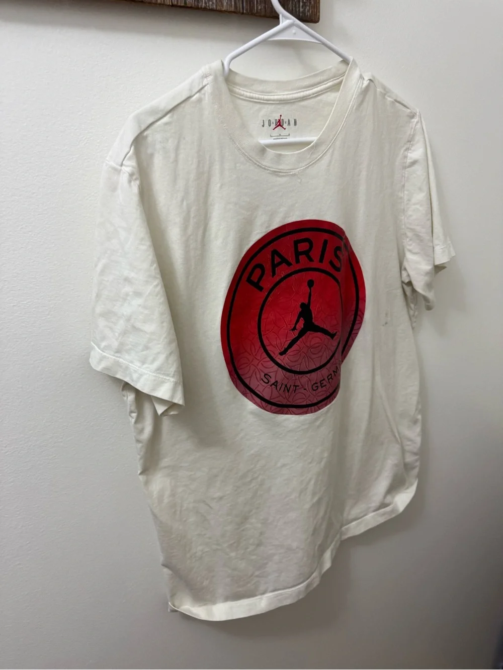Jordan Tee with Red Jumpman and Gray Lettering